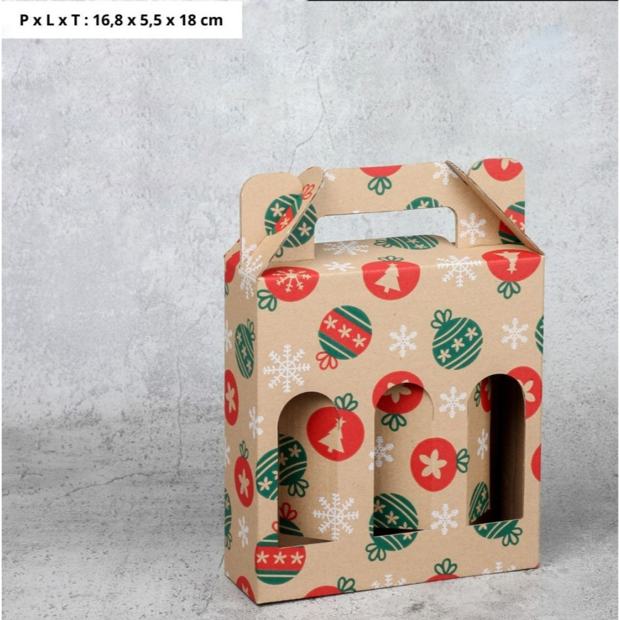 

dus natal botol kale 250ml isi 3 box parsel christmas kemasan minuman dus natal serbaguna box premium (10pcs)