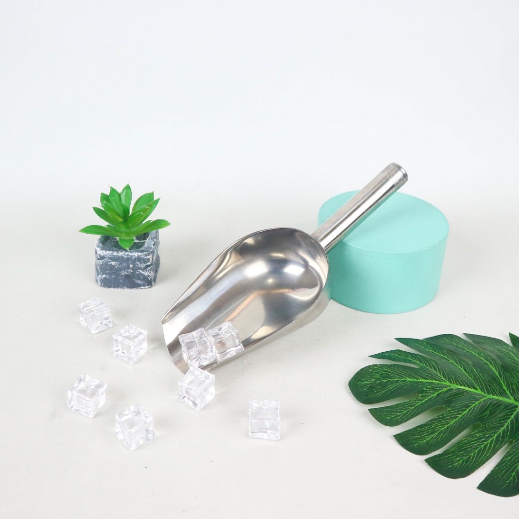 Sekop Sendok Es Batu atau Gula Stainless Steel 8,5 Inch Kecil