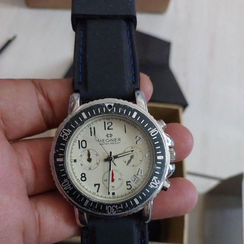 Jam Tangan original Chronograph Hegner preloved second bekas