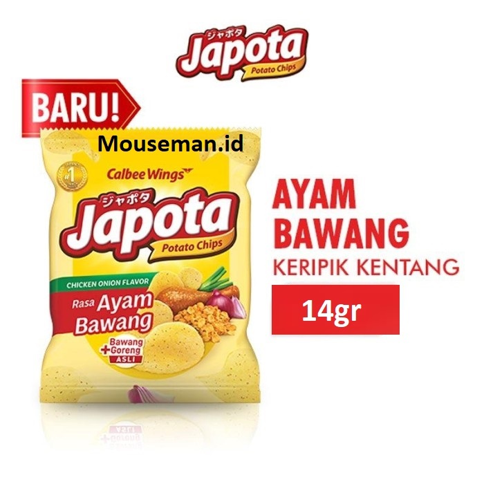 

Japota Potato Chips CHICKEN ONION FLAVOR RASA AYAM BAWANG 14gr