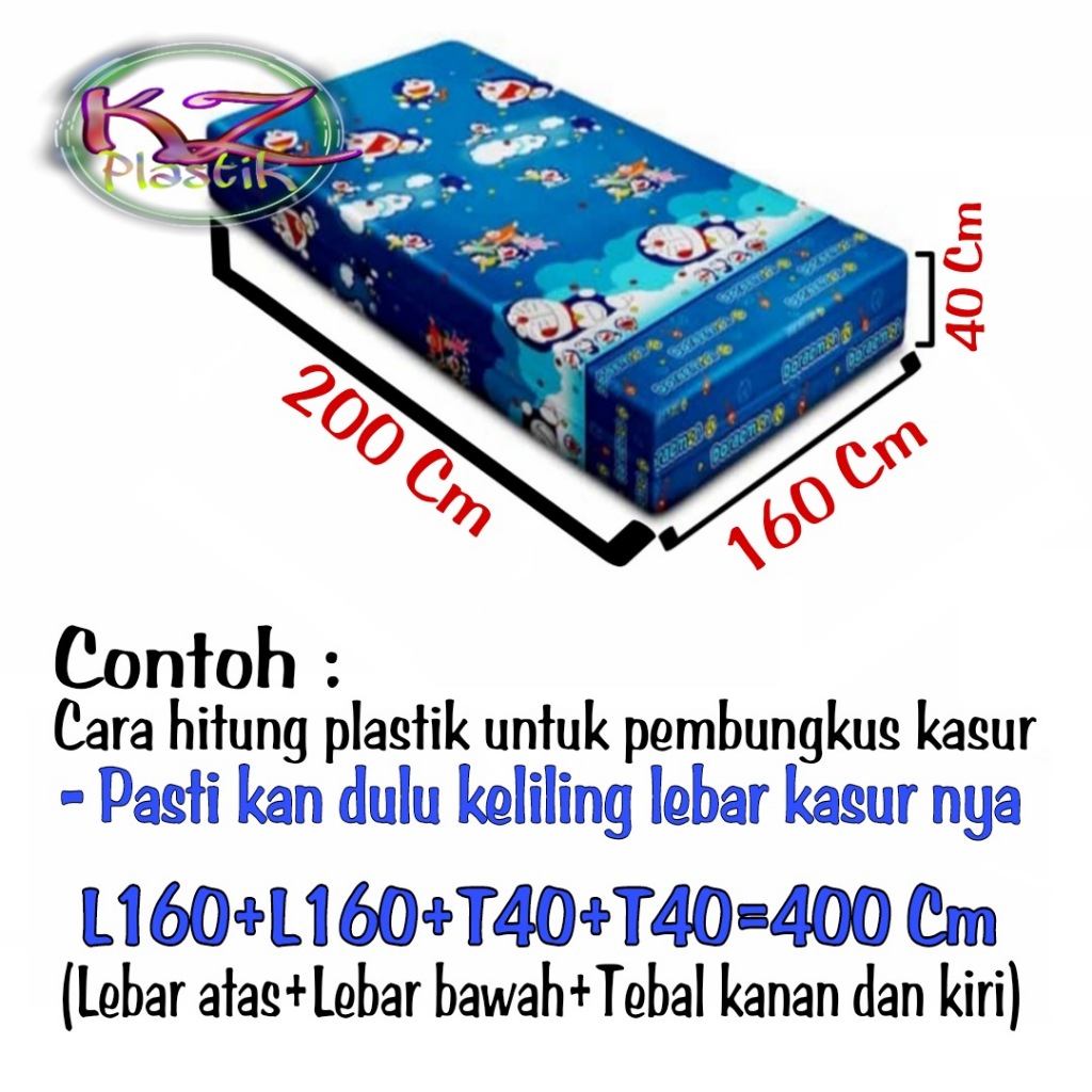 Plastik PE bening 250 x 250 Cm 50 Micron , Plastik Pembungkus Kasur 200 Cm , Plastik Spring Bed 200