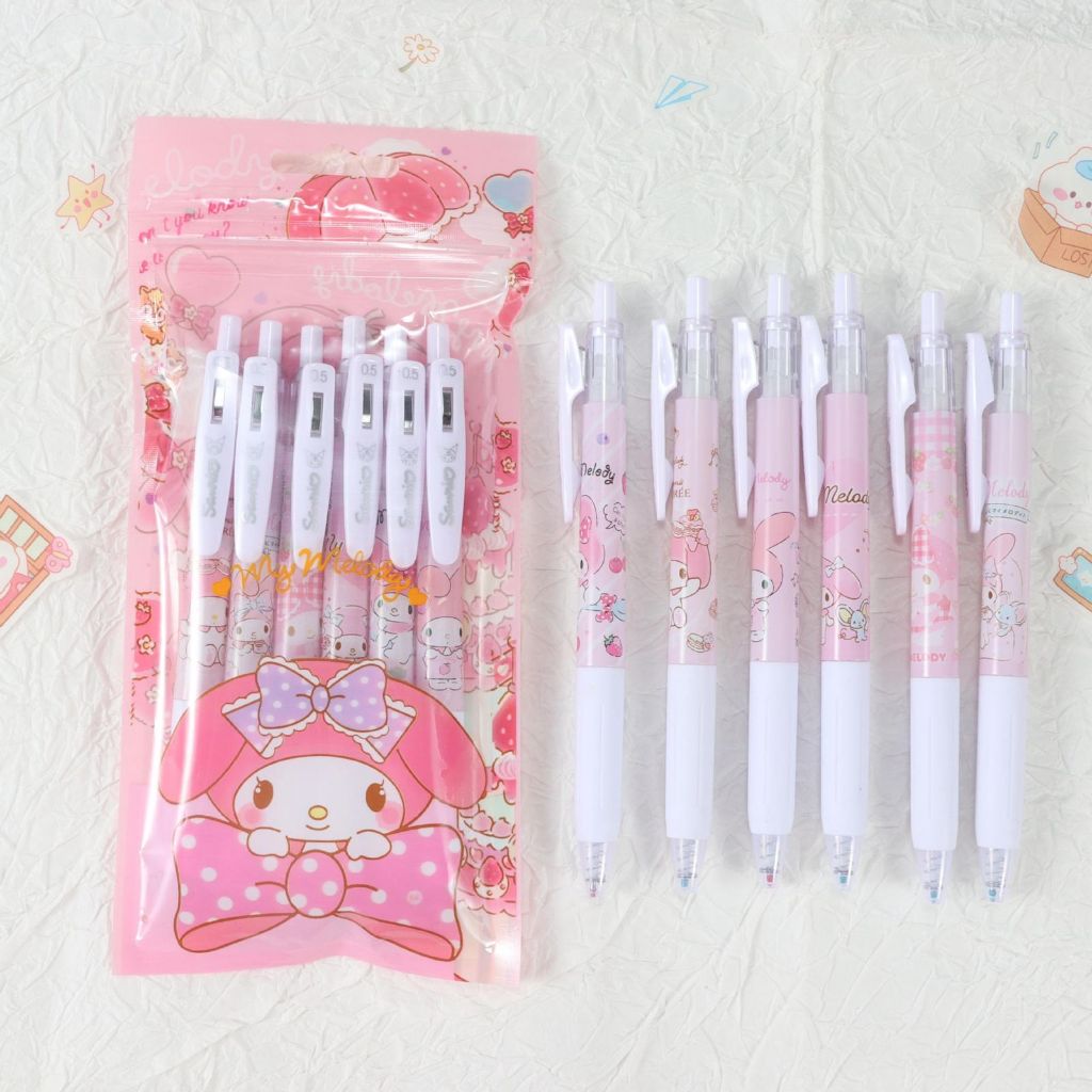 

[randomstuff] Pena Cair Sanrio Motif Melody Cartoon Lucu Unik Gelpen Pink Pena Pencet Berkualitas Gelpen Anti Macet Stationery Kit Korean Japanese Style