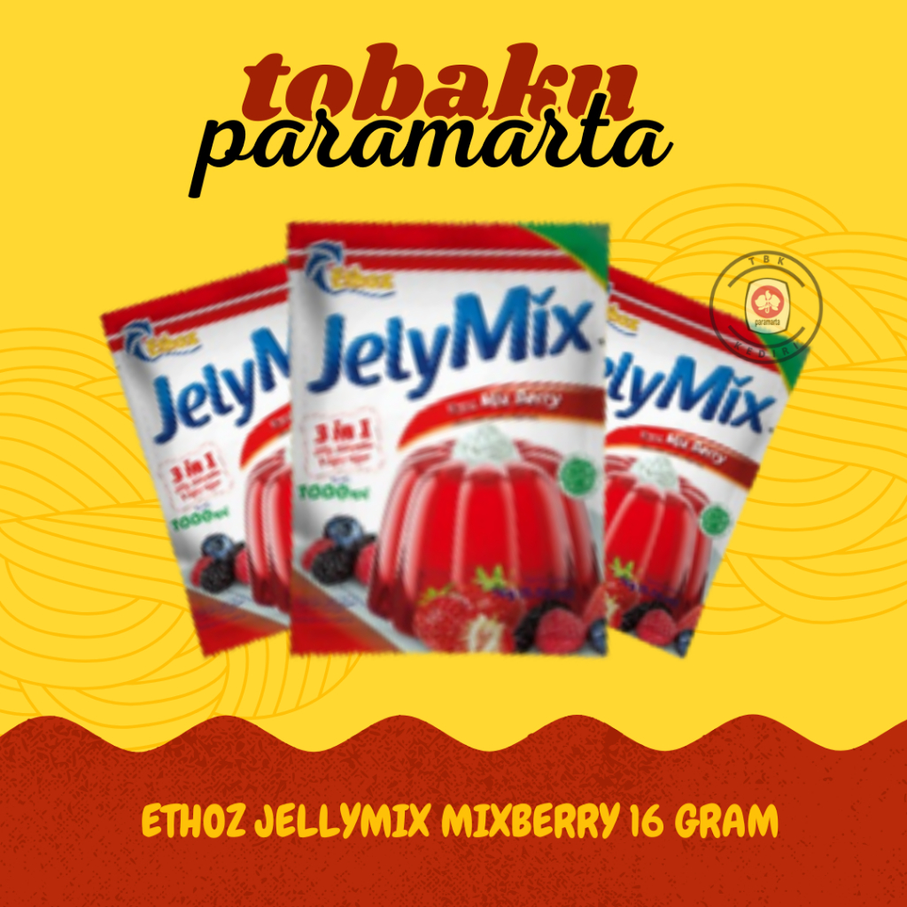 

BUBUK AGAR-AGAR PUDING ETHOZ JELLYMIX MIXBERRY 16 GRAM / ETHOZ JELLYMIX MIXBERRY