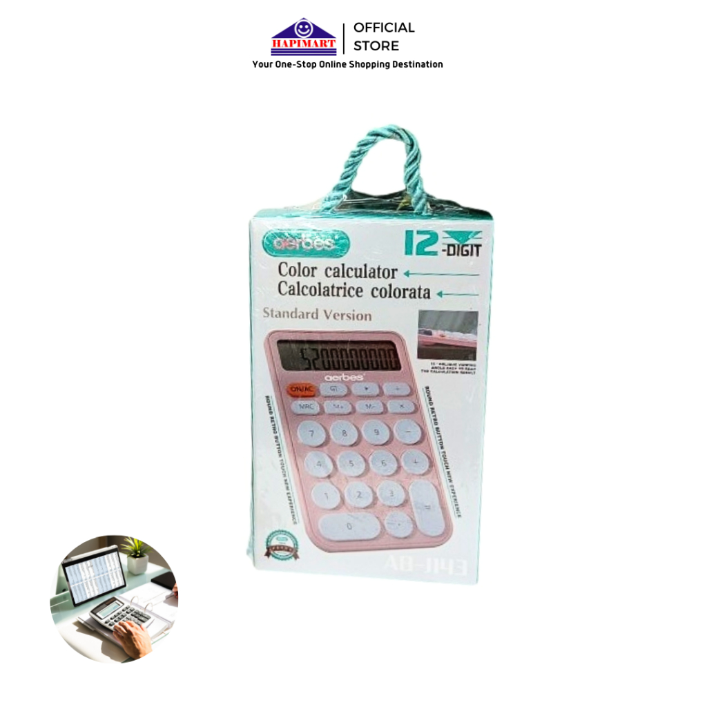 

LCD Display Calculator Kalkulator Elektronik 12 Digit Alat Hitung AB-J143
