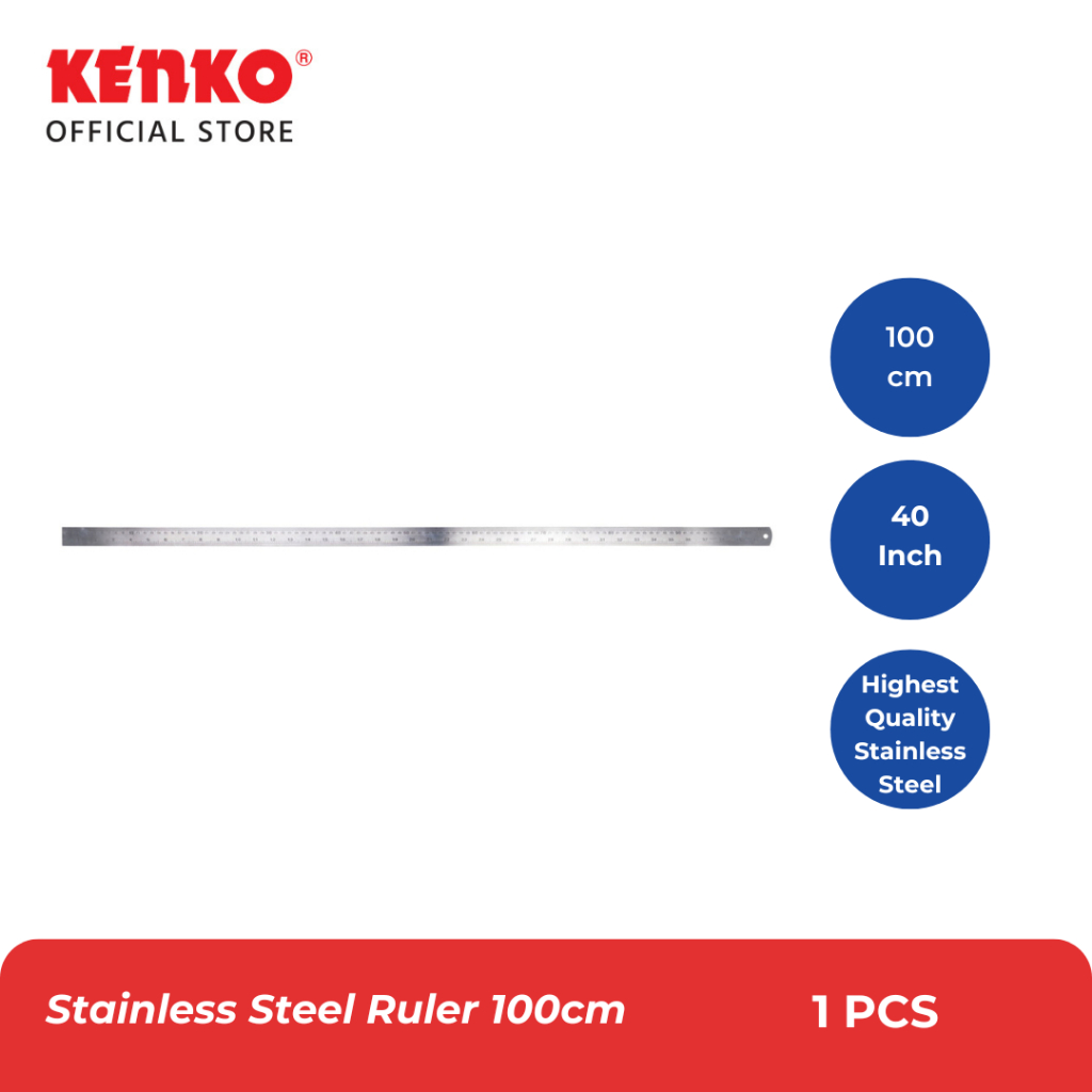 

KENKO STAINLESS STEEL RULER / Penggaris Besi 100CM