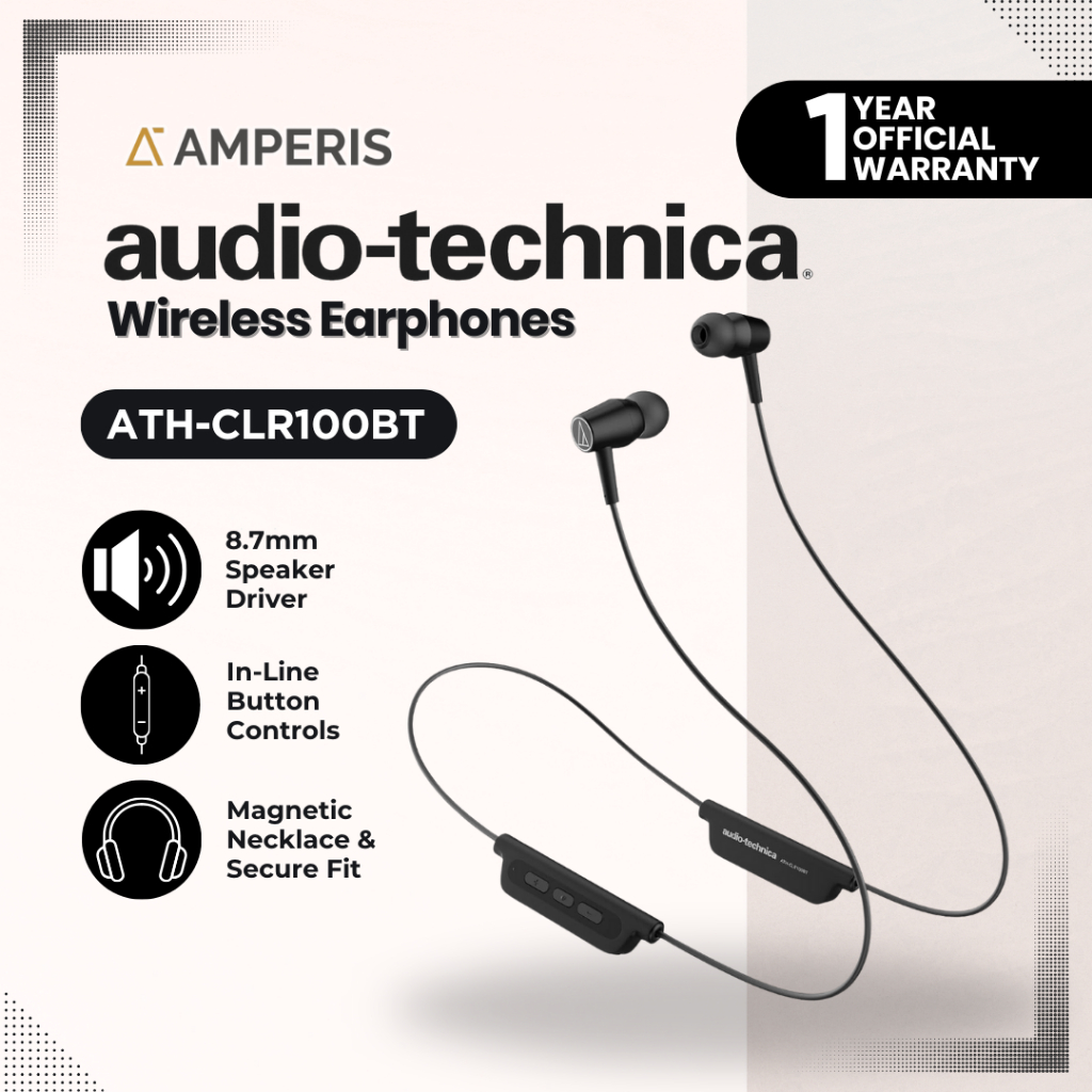 Audio Technica ATH-CLR100BT Wireless Bluetooth Neckband Earphone