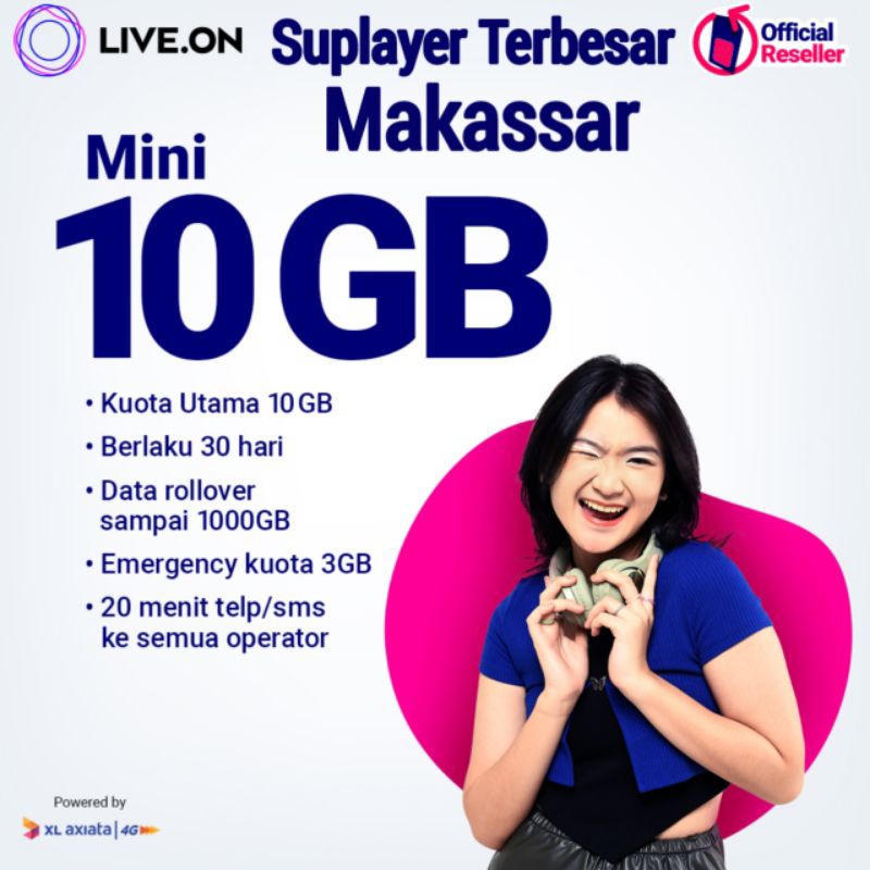 Kartu Perdana XL Live.On Total Bonus Paket 16GB  Nomor Cantik Internet Murah