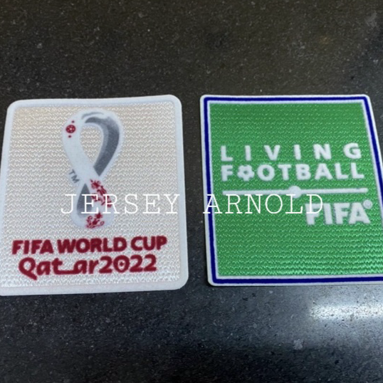Grosir PATCH WORLD CUP 2022 VELVET NEGARA PIALA DUNIA LIVING FOOTBALL ISI 2 PCS 1 SET