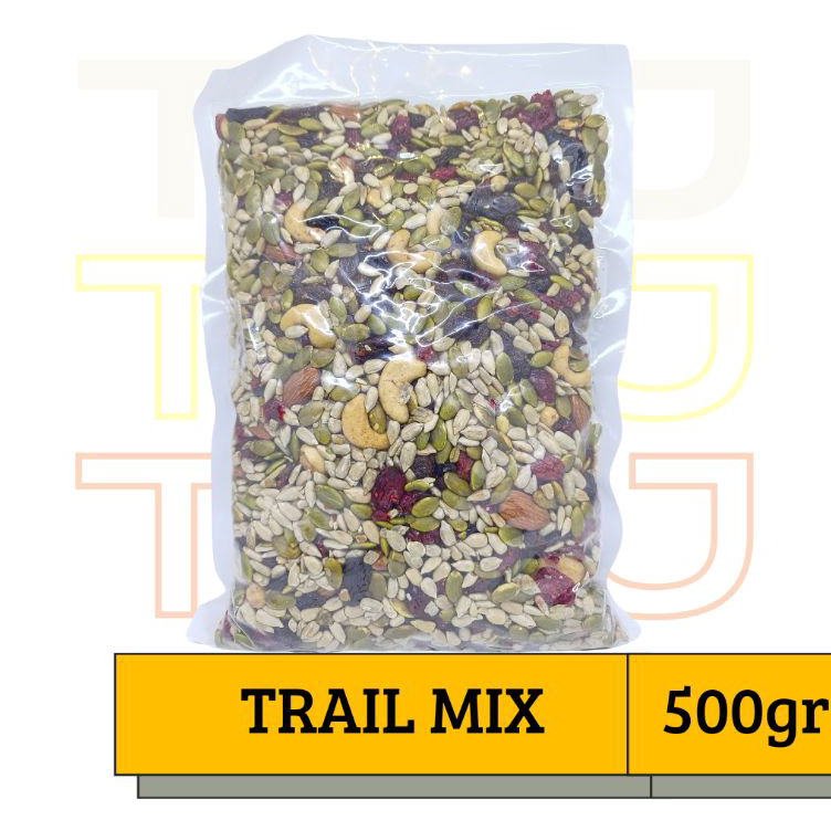 

Harga Murah PREMIUM TRAIL MIX 500 gr (ALMOND, CHASEW, PUMPKINSEED, SUNFLOWERSEED, CRANBERRY, RAISIN)