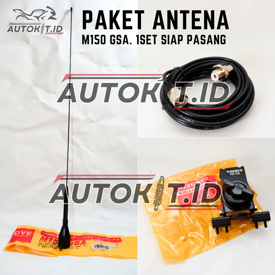 PAKET ANTENA MOBIL M150 GSA UNTUK RADIO RIG FREK VHF 1 SET TINGGAL PASANG