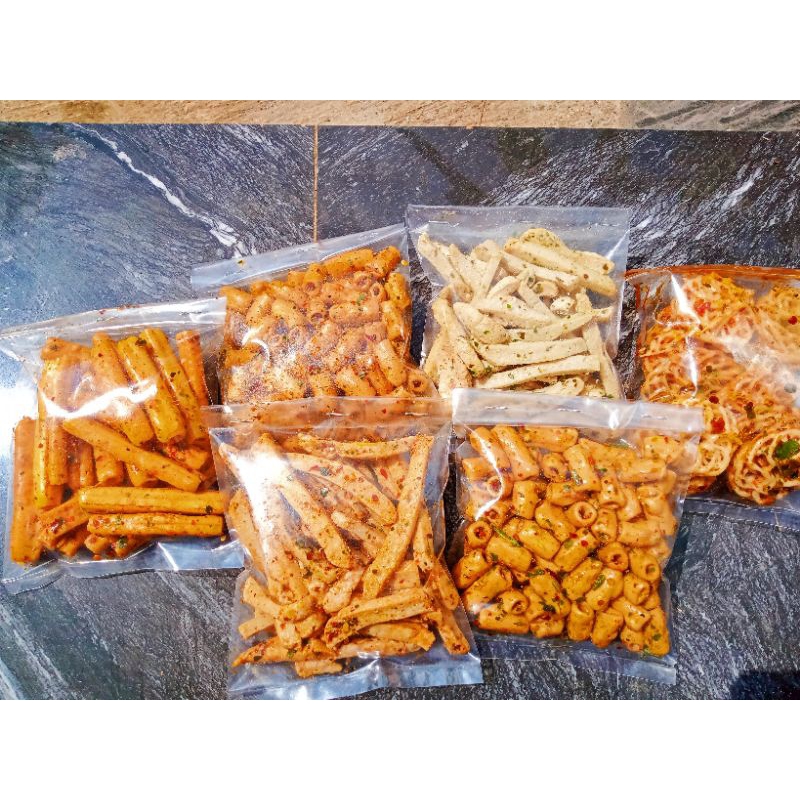 

PAKET HEMAT BUDLING CEMILAN BASRENG KERING,MACARONI,NONI NONI PEDAS DAUN JERUK VIRAL