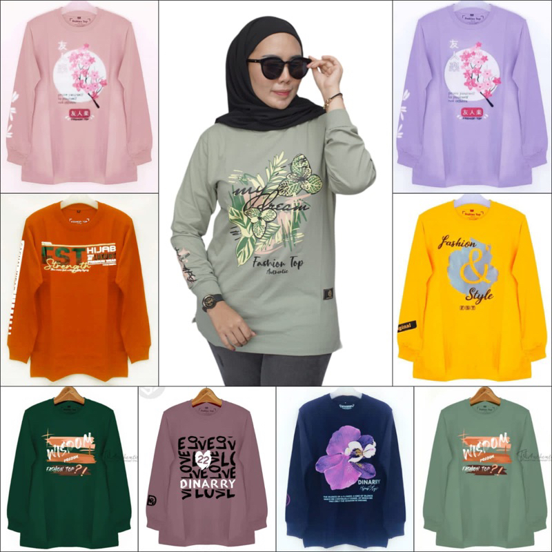 [ TERBARU] Kaos Wanita Lengan Panjang Size M L XL XXL Kaos Zolaqu Hijab Style Dinarry Terlaris Kaos 