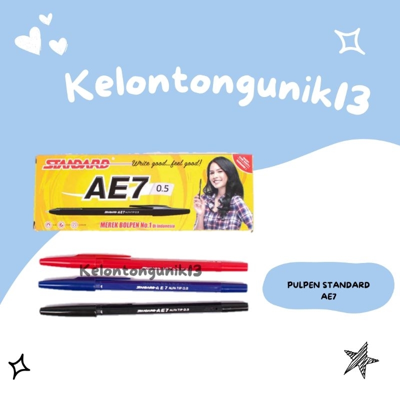 

Pulpen Standard Ae7 - Pulpen Ae7 Hitam Biru Merah - Pen Standard