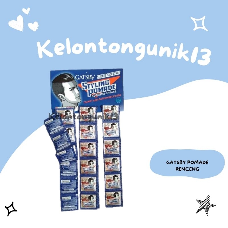 Gatsby Pomade Sachet - Gatsby Pomade - Pomade Pria - Minyak Rambut