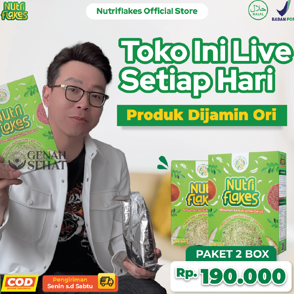 

6.6 Promo Brand Nutriflakes Sereal Umbi Garut Asam Lambung - Ampuh Mengatasi Asam Lambung Dan Gerd 2 Box