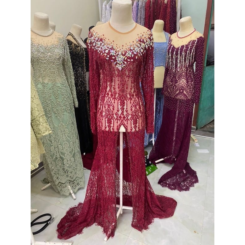 kebaya full depan payet jepang mix mutiara