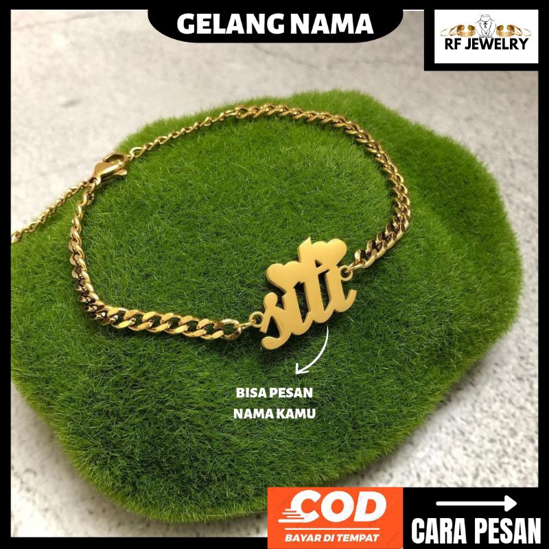 Gelang Nama anak/Dewasa titanium anti karat bangle custom