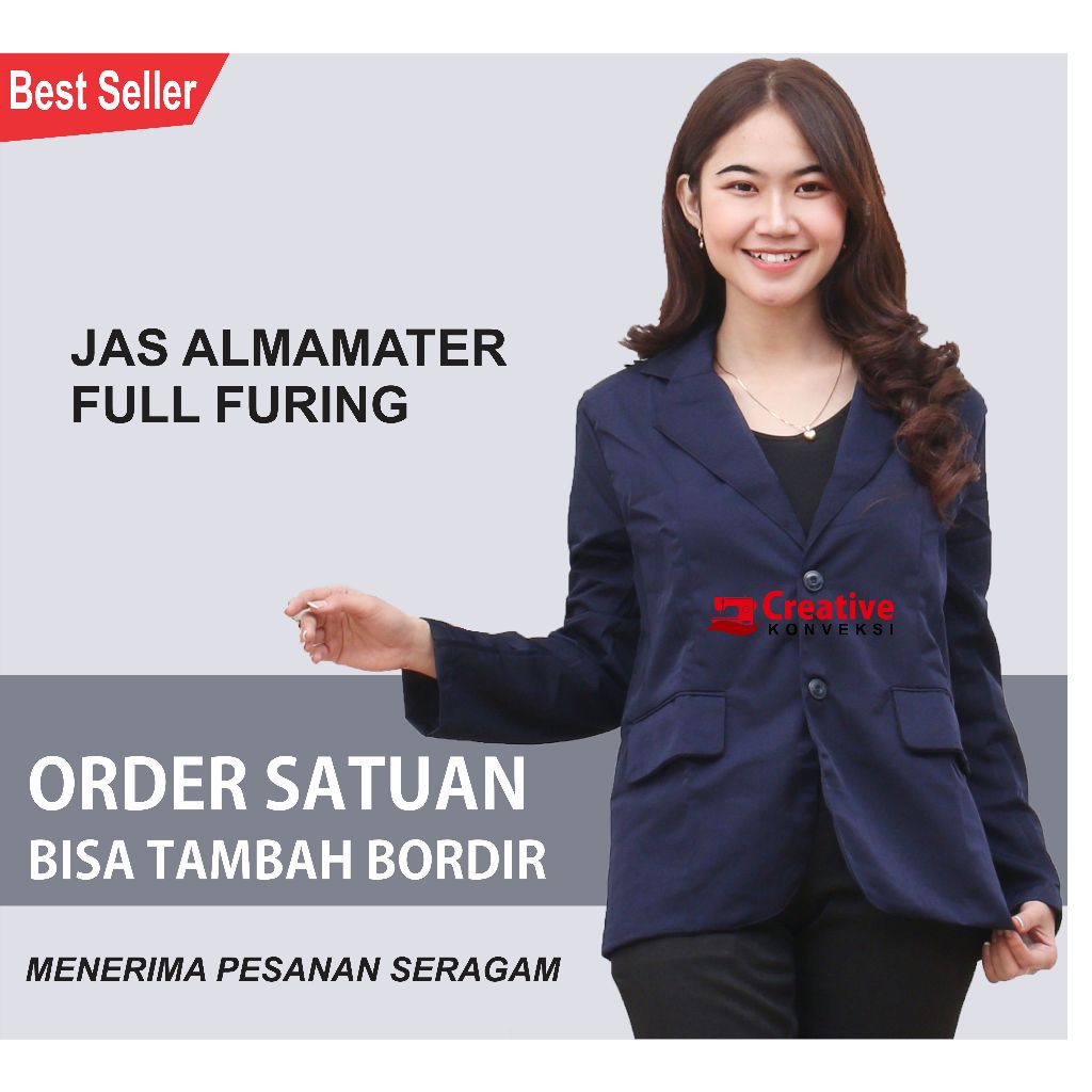 Jas Almamater warna biru dongker / navy, Jas Sekolah, blazer navy / jas pondok pesantren / jas sekol