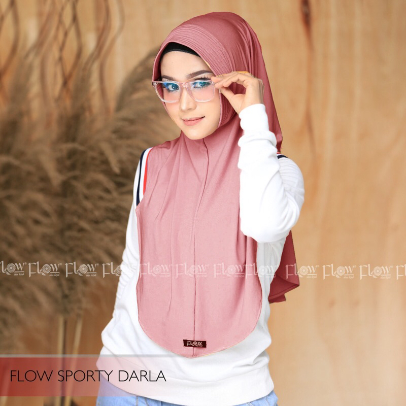 FLOW IDEA HIJAB ORI BERGO SPORTY PAD ANTEM DARLA CASUAL KAOS JERSEY