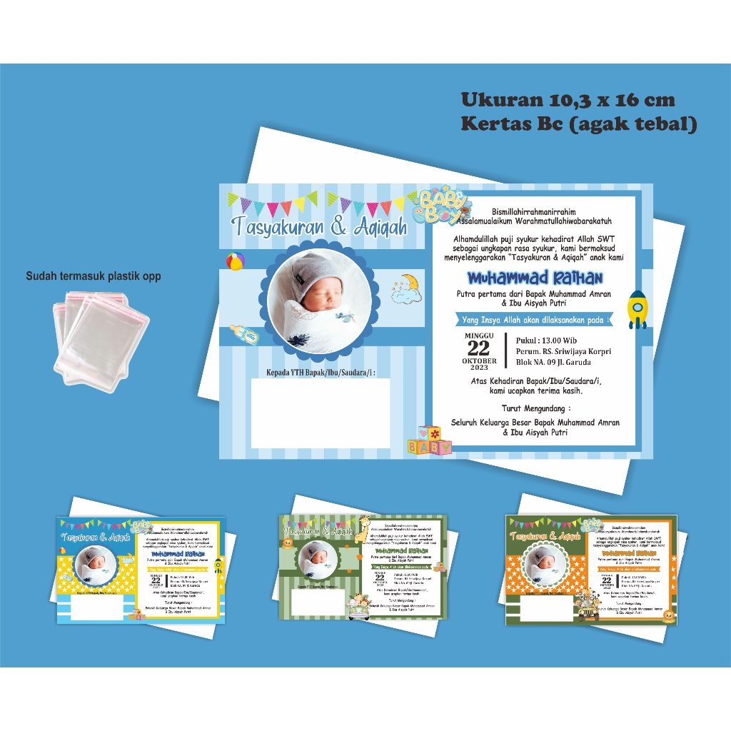 

Undangan Tasyakuran & Aqiqah