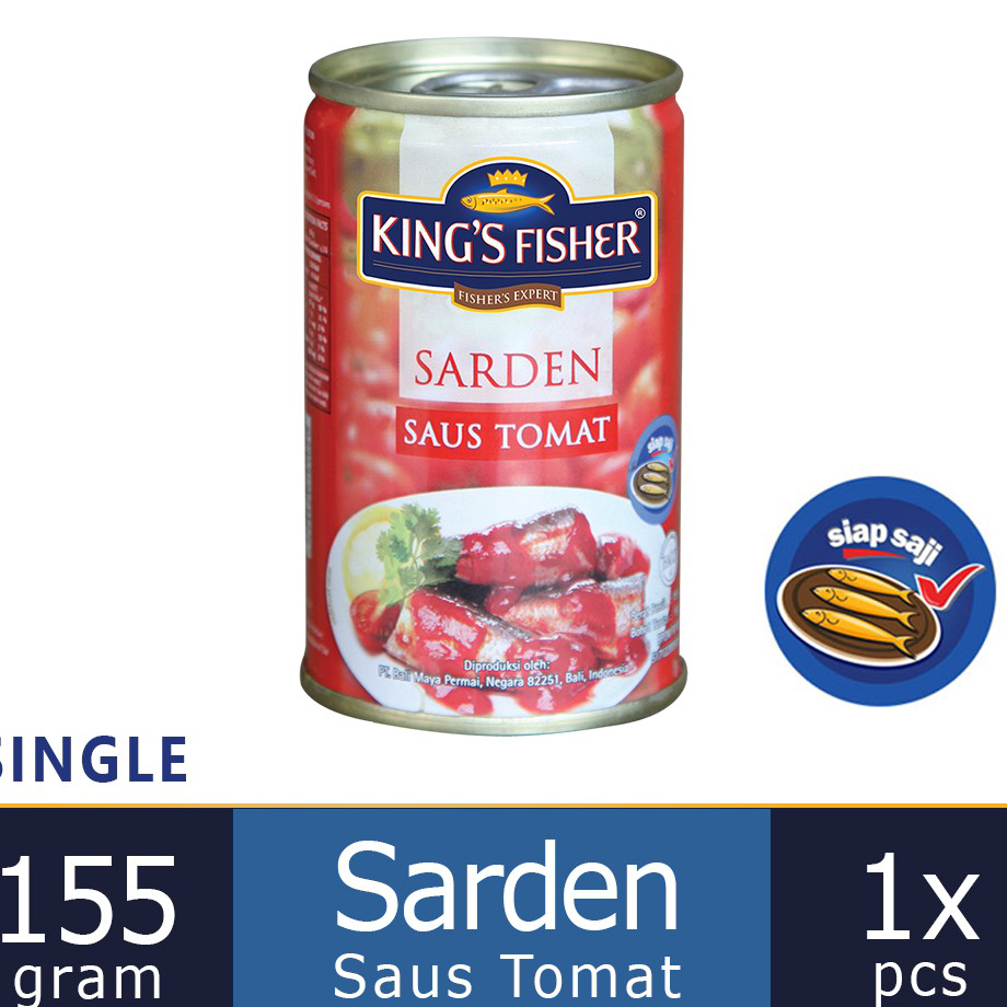 

XNVQ7296 KtmStore King's Fisher Sarden mini saus tomat Makanan Kaleng 155 g kings fisher