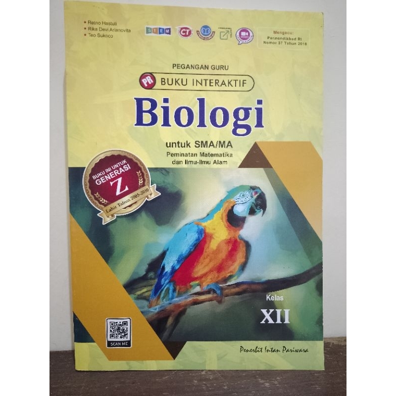 Buku pegangan guru/Kunci jawaban Biologi kelas 12 edisi tahunan Intan Pariwara