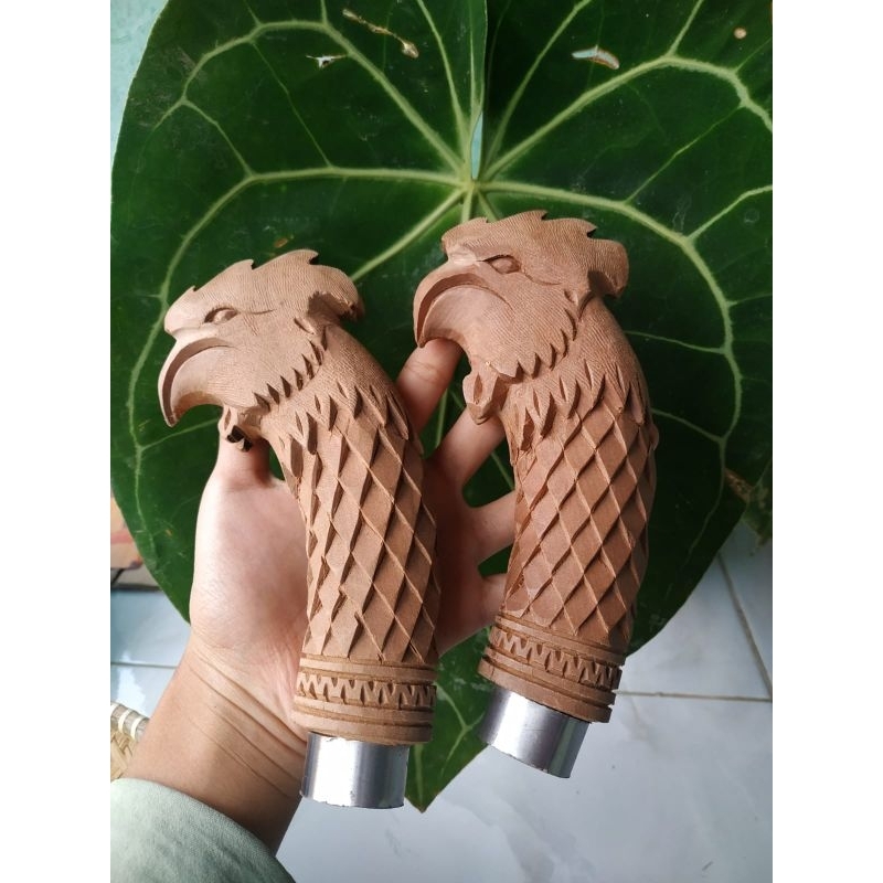 genggaman pisau model kepala ayam full ukir