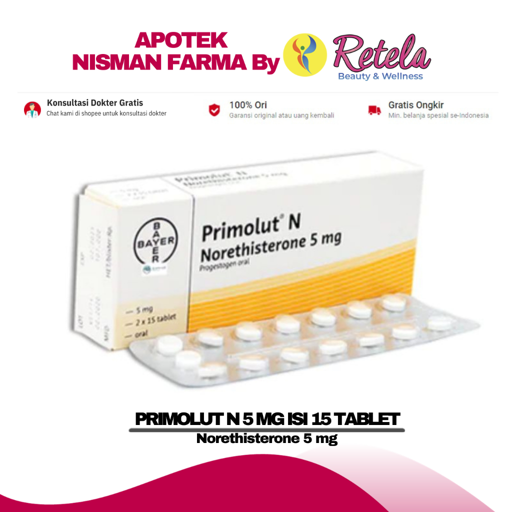 Primolut N 5 mg Isi 15 Tablet / Norethisterone