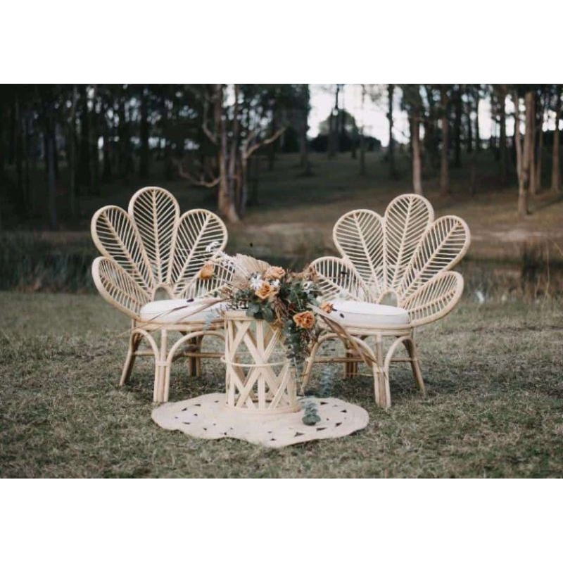 KURSI TERAS DAUN ROTAN / KURSI TERAS / KURSI ROTAN ESTETIK