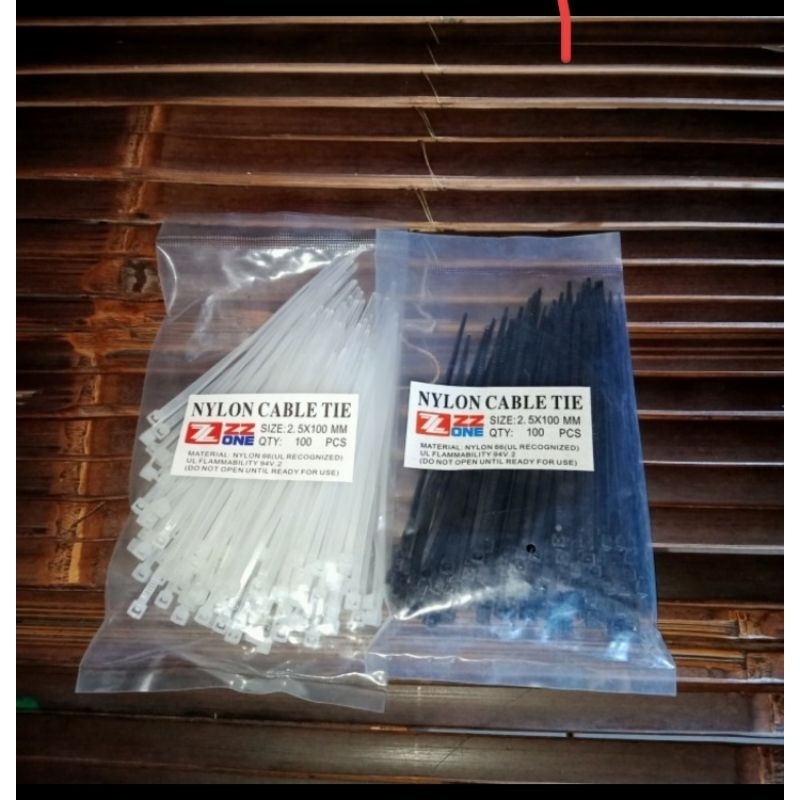 

cable tie 2,5x100 mm x100 pcs hitam putih harga sama