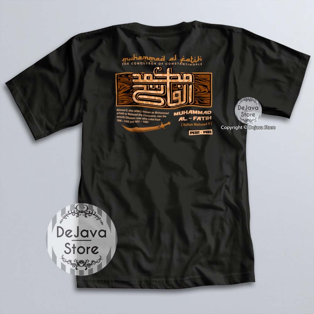 Kaos Dakwah Islami MUHAMMAD AL FATIH Sahabat Nabi Khalifah Kaligrafi Series Baju Santri Muslim Tshir