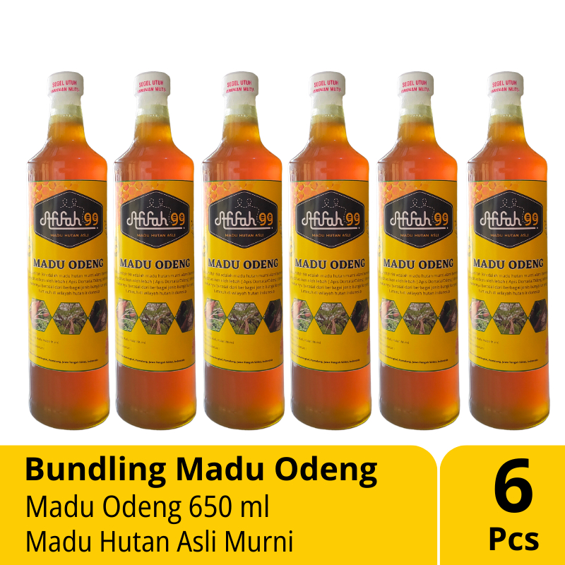 

Bundling 6 Pcs Madu Odeng (650 ml) Madu Afifah 99 - Madu Hutan Asli Murni - Madu Asli
