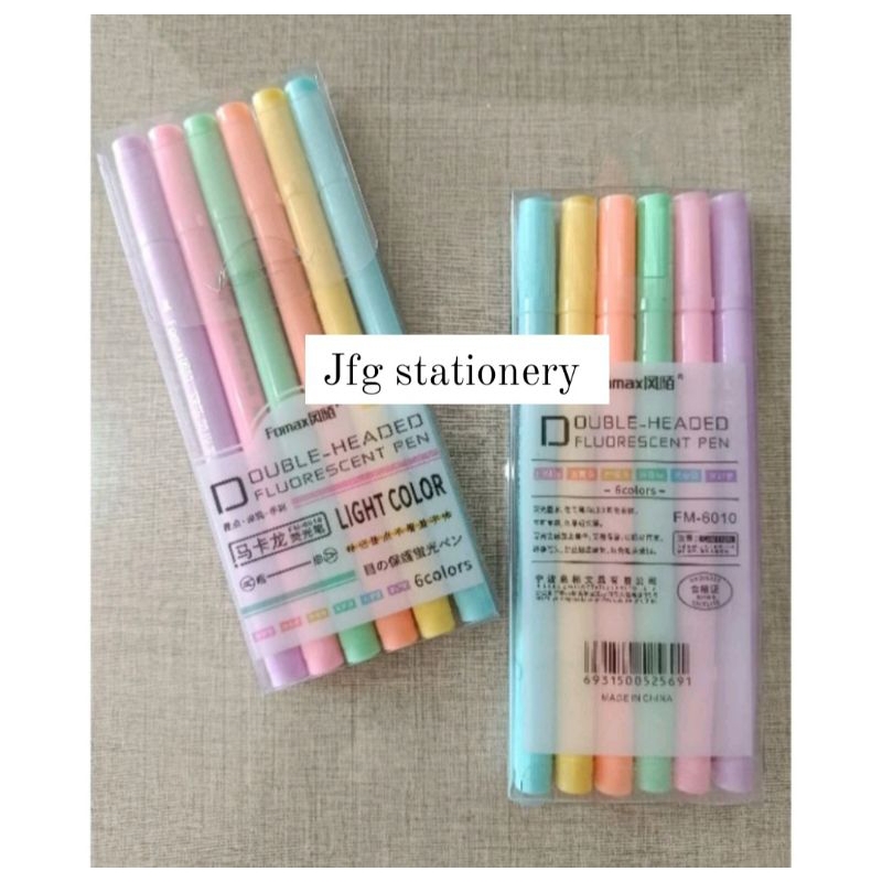 

Highlighter Pen Twin Head FOMAX 6 Warna Pastel