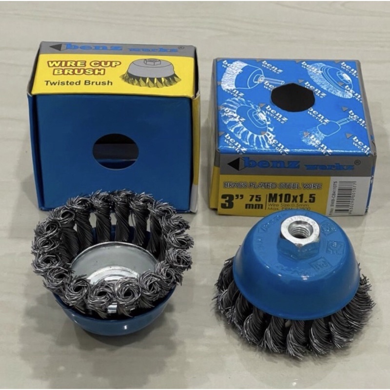 Sikat Kawat Mangkok Kepang 3 inch/Twisted Wire CuBrush Knot 3" Benz Werkz/Sikat kawat kepang Mata gu