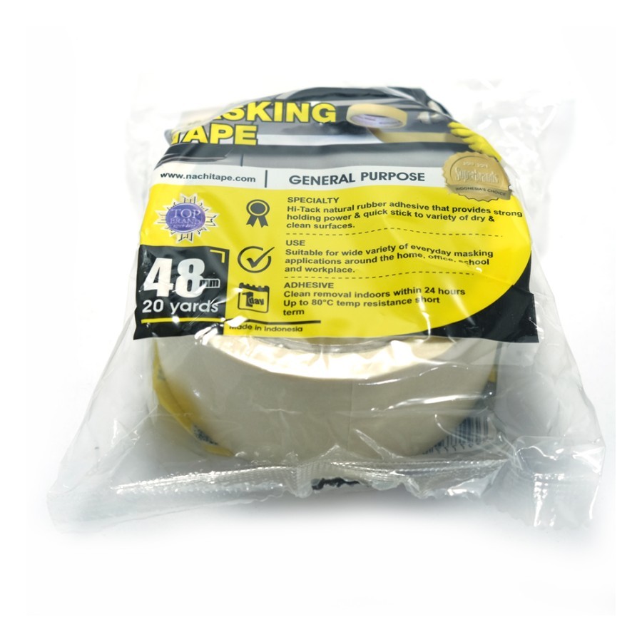 

Lakban Kertas - Masking Tape Nachi 2 Inch - 48 mm x 20 Yard