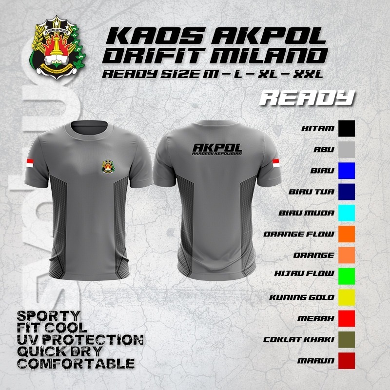 Kaos Akpol / Kaos Akademi Kepolisan / Kaos jersey Akpol Bahan Dryfit Milano