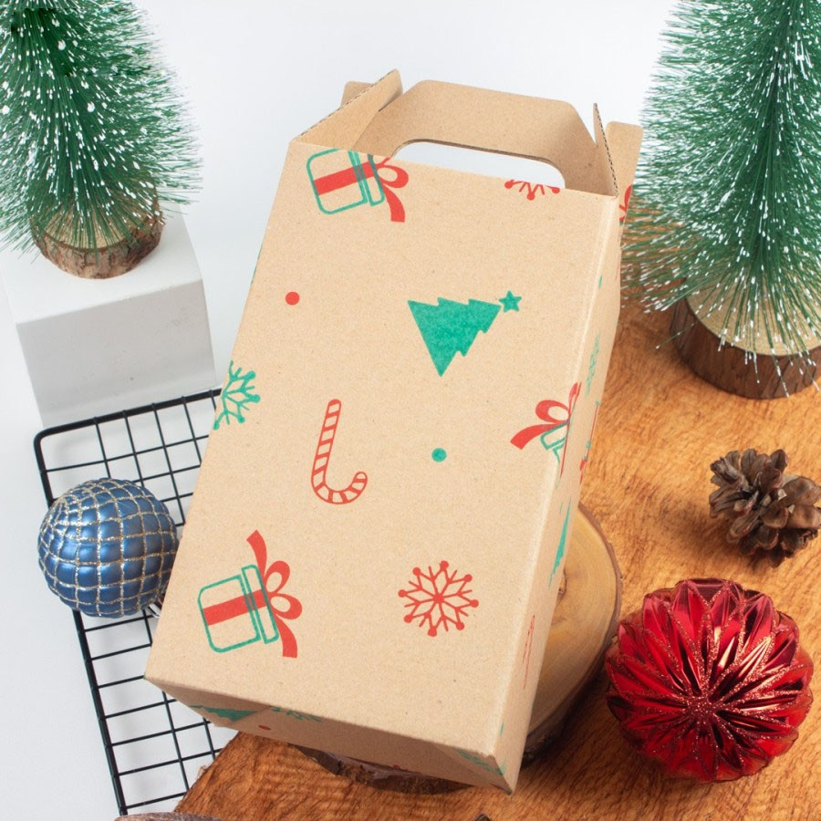 

box kardus jinjing dus isi 3 toples 250gr dus packaging parcel natal 10pcs dus edisi natal christmas premium