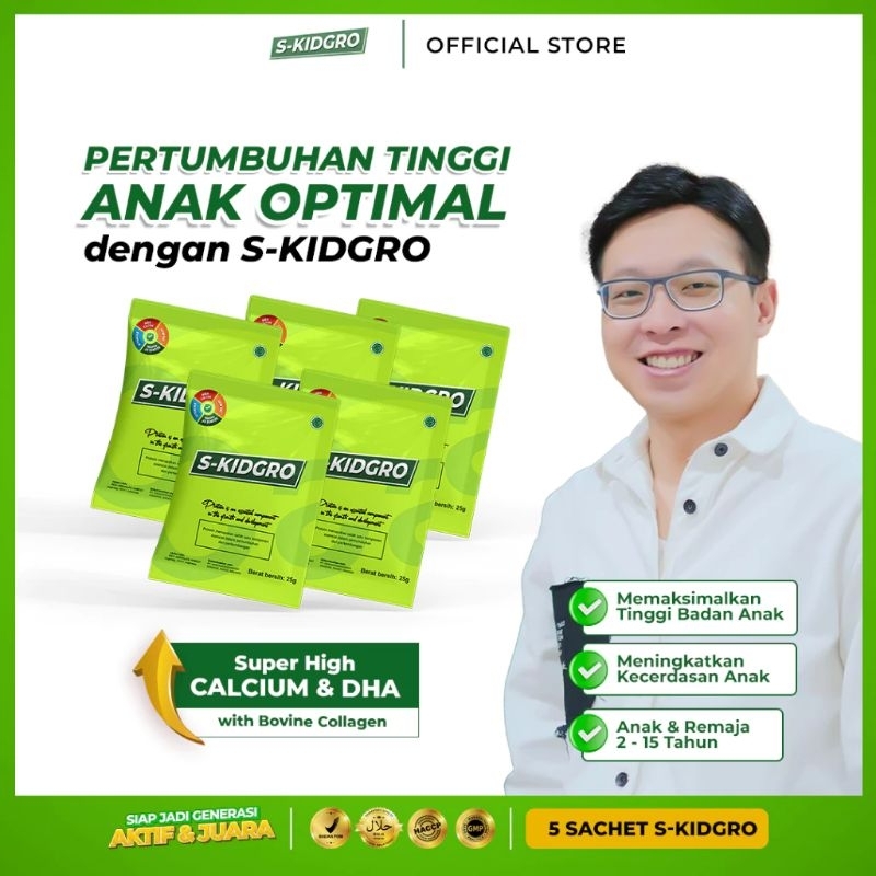 

S-KIDGRO Susu Peninggi Badan Terbaik Untuk Anak -EKSKLUSIF 5 SACHET S-KIDGRO