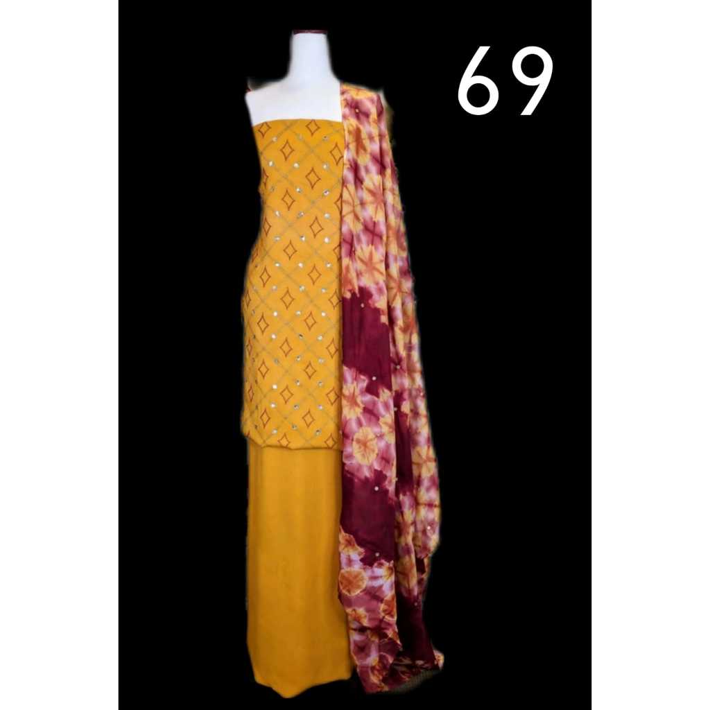 Kain sari meteran india / kain sari india murah / Baju India Wanita / Setelan India - 69