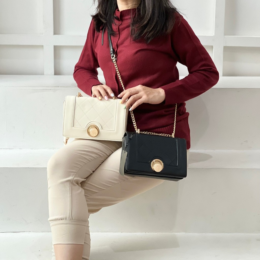 PDR TAS BAHU IMPORT PEDRO CHAIN QUILTED SHOULDER BAG WANITA 01110