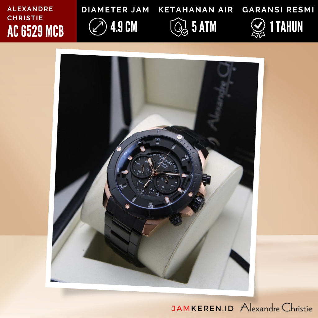 Jam Tangan Pria Cowok Alexandre Christie 6529 AC 6529 AC6529 MC Stainless Steel Original dan Bergara