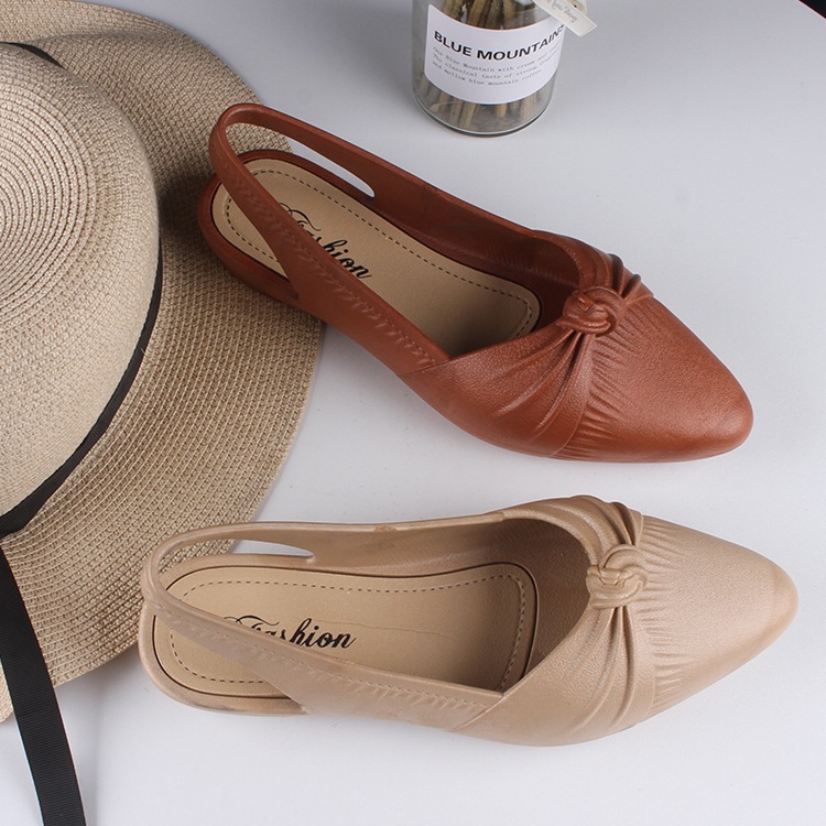 kualitas super sepatu flat wanita tali belakang flat shoes jelly sepatu kerja import bahan pvc
