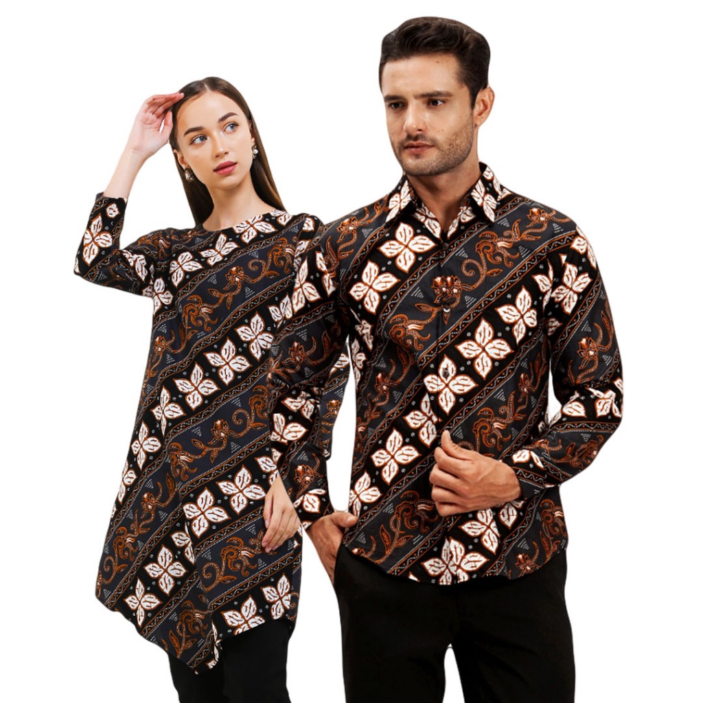 Rianty Batik Couple Premium Sarimbit Kemeja Tunik Alinko Alinka