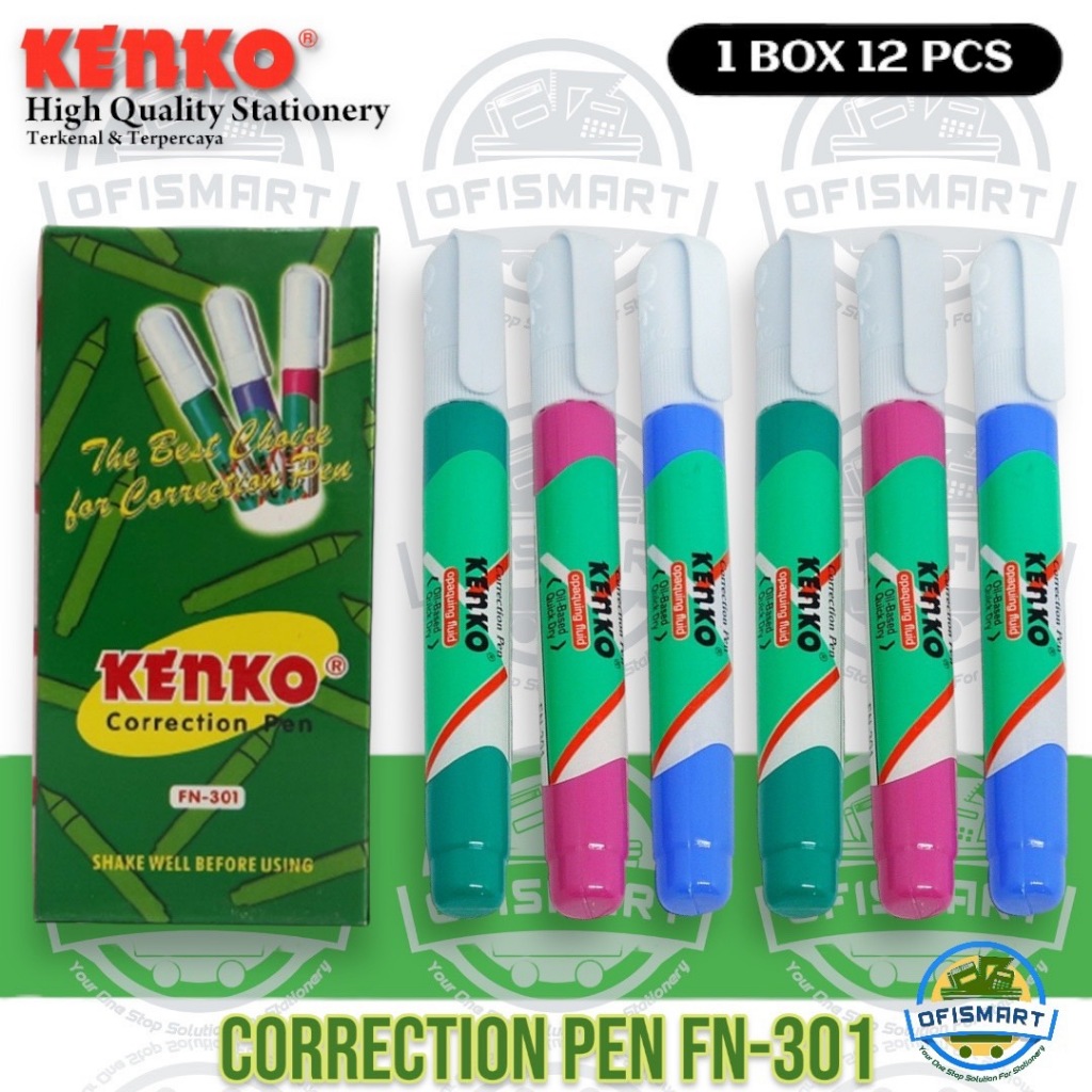 

Kenko Tip-Ex Correction Fluid Pen FN 301 | @1Ktk=12 Pcs