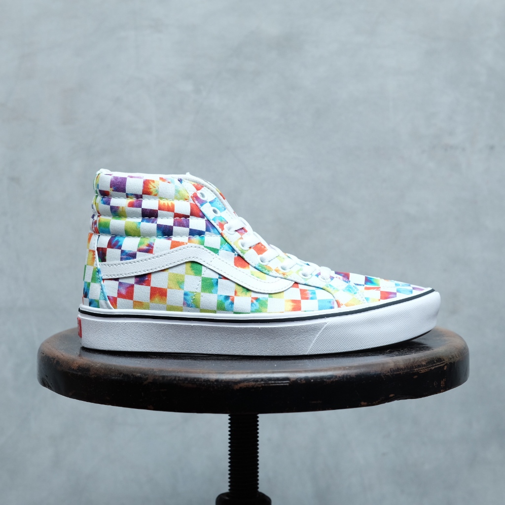 VANS COMFYCUSH SK8-HI REISSUE (TIE-DYE CHECKER) WHITE