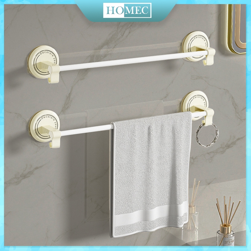 Rak Handuk Kamar Mandi Aesthetic Rak Kamar Mandi Tempel Minimalis Gantungan Handuk Dinding Besi Jemu