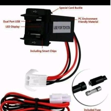 Charger USB 2 port + LED mobil Toyota Innova 2005-2015