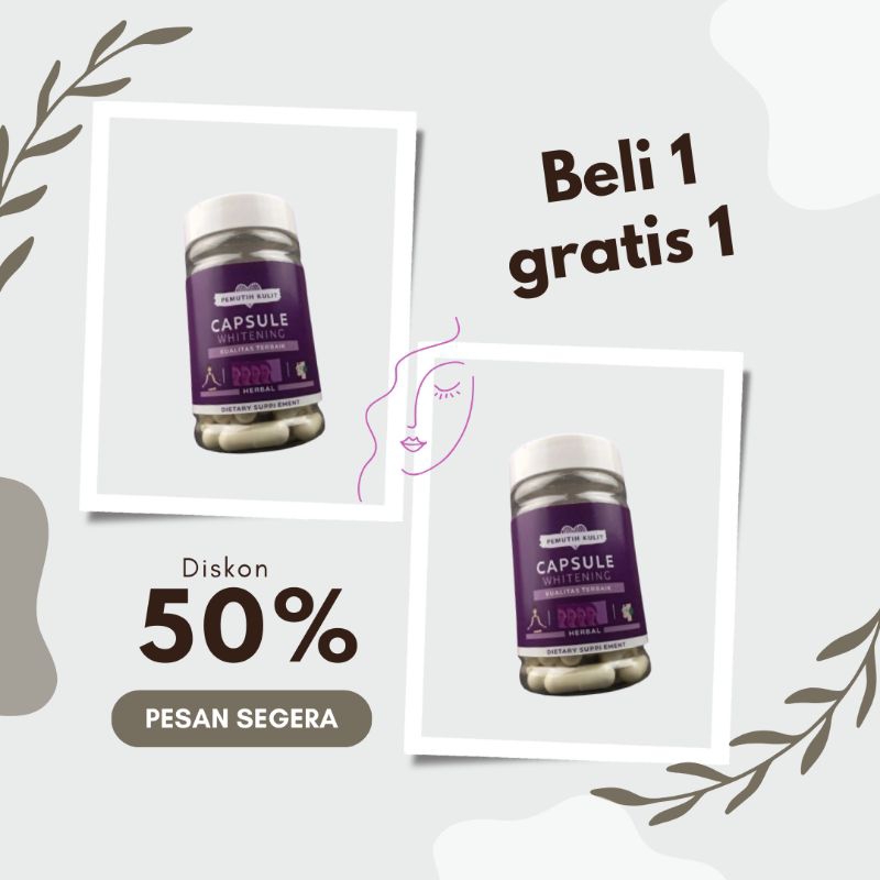 Kapsul Pemutih Badan dan Wajah CAPSULE WHITENING BPOM Permanen Tercepat Pria Wanita Obat Pemutih Ala