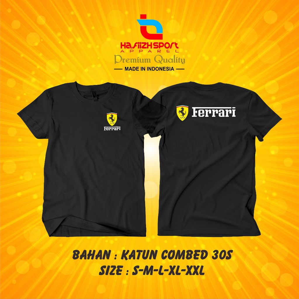 KAOS BAJU LOGO FERRARI PREMIUM