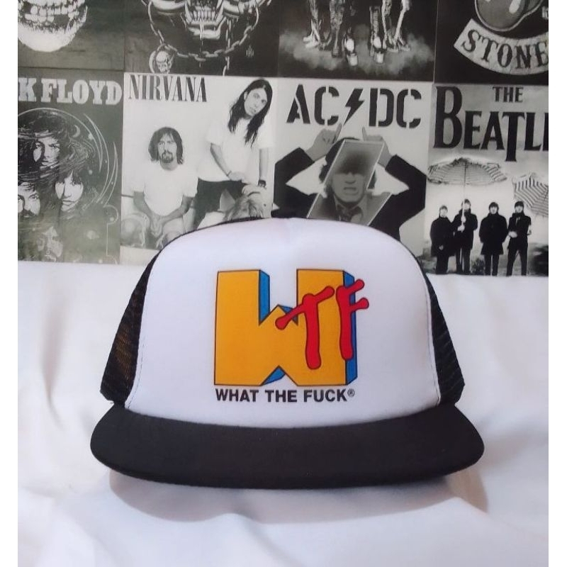 Topi MTV WTF Snapback jaring premium standar distrotopi gambar keren topi wtf